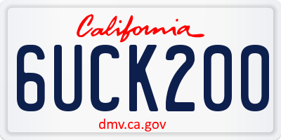 CA license plate 6UCK200