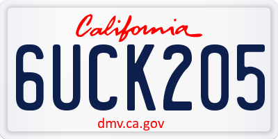 CA license plate 6UCK205