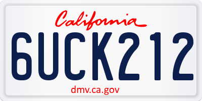 CA license plate 6UCK212