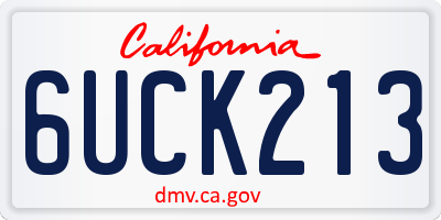 CA license plate 6UCK213