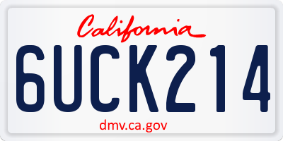 CA license plate 6UCK214