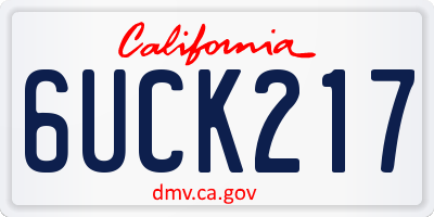 CA license plate 6UCK217
