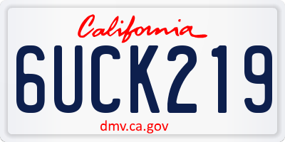 CA license plate 6UCK219