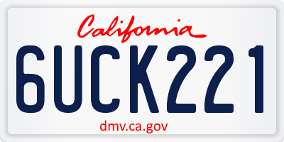 CA license plate 6UCK221