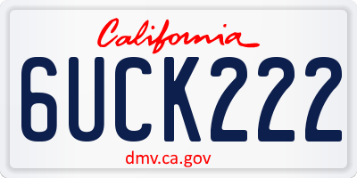 CA license plate 6UCK222