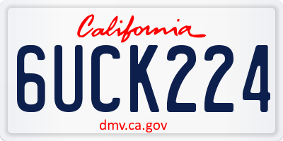 CA license plate 6UCK224