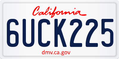 CA license plate 6UCK225