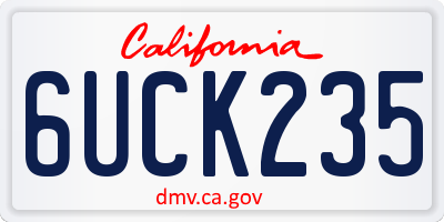 CA license plate 6UCK235
