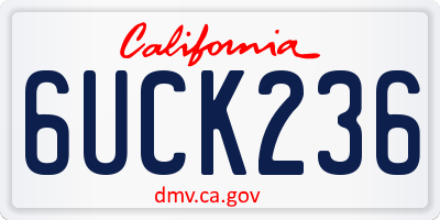 CA license plate 6UCK236