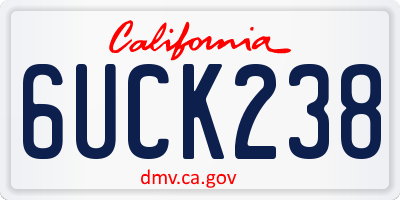 CA license plate 6UCK238