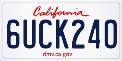 CA license plate 6UCK240