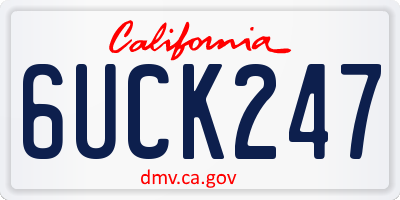 CA license plate 6UCK247