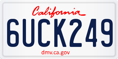 CA license plate 6UCK249