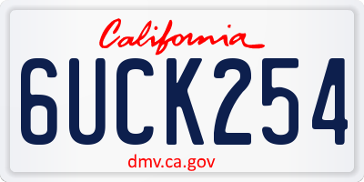CA license plate 6UCK254