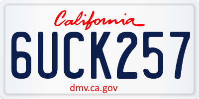 CA license plate 6UCK257