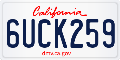 CA license plate 6UCK259
