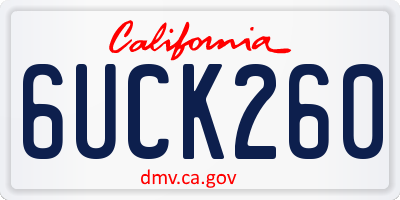 CA license plate 6UCK260