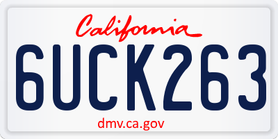 CA license plate 6UCK263