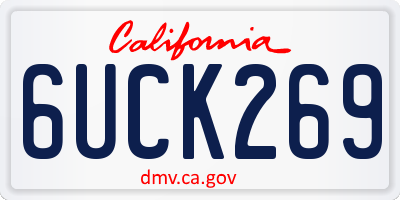CA license plate 6UCK269
