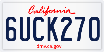 CA license plate 6UCK270