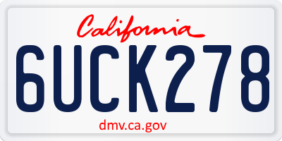 CA license plate 6UCK278