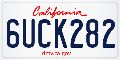CA license plate 6UCK282