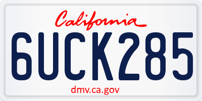 CA license plate 6UCK285