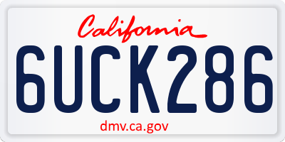 CA license plate 6UCK286