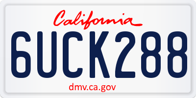 CA license plate 6UCK288