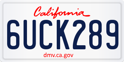 CA license plate 6UCK289