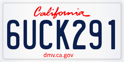 CA license plate 6UCK291