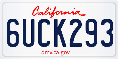CA license plate 6UCK293