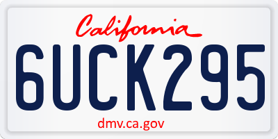 CA license plate 6UCK295
