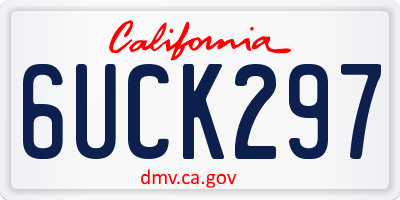CA license plate 6UCK297