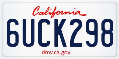 CA license plate 6UCK298