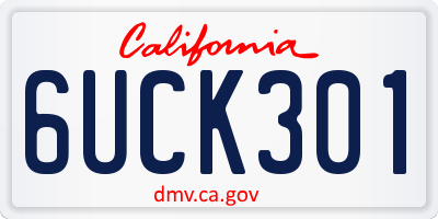 CA license plate 6UCK301