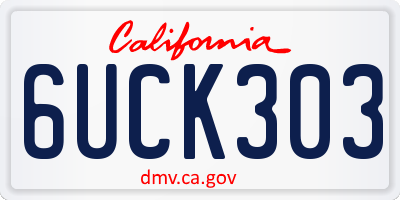 CA license plate 6UCK303