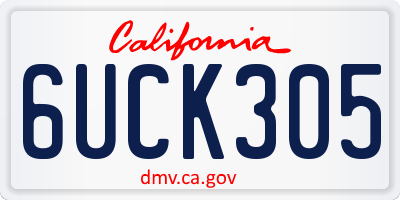CA license plate 6UCK305