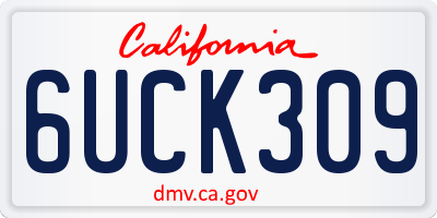 CA license plate 6UCK309