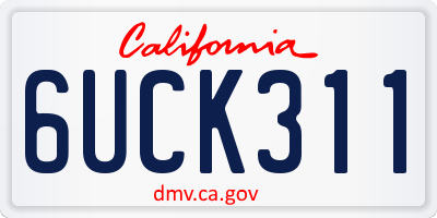 CA license plate 6UCK311