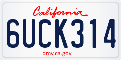 CA license plate 6UCK314