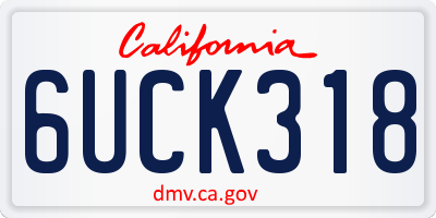 CA license plate 6UCK318