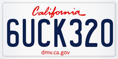 CA license plate 6UCK320