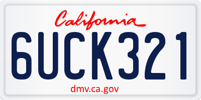 CA license plate 6UCK321