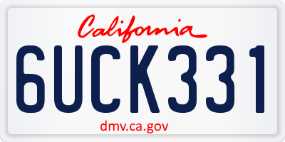 CA license plate 6UCK331