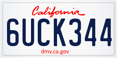 CA license plate 6UCK344