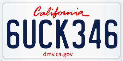 CA license plate 6UCK346