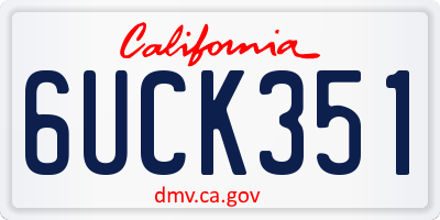 CA license plate 6UCK351
