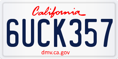 CA license plate 6UCK357