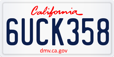 CA license plate 6UCK358